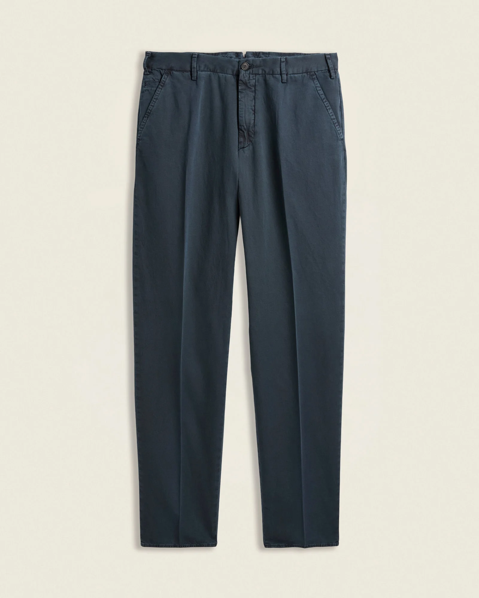 Straight fit cotton and linen trousers - 1