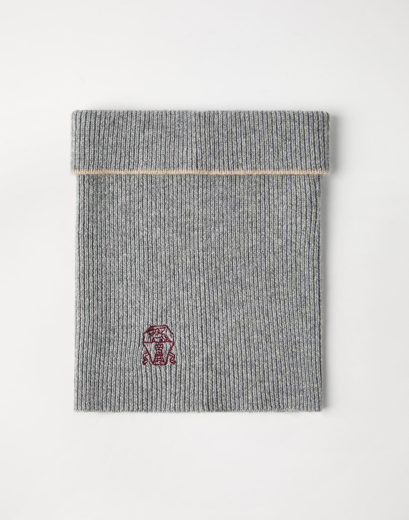 Cashmere rib knit neck warmer 1