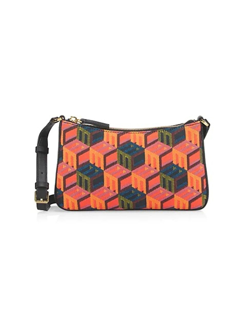 Mini Cubic Logo Jacquard Shoulder Bag - 1