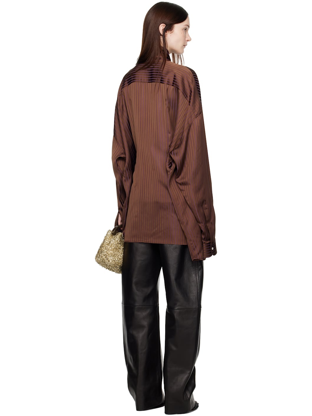 Brown Lavalliere Fitted Back XXL Shirt - 3