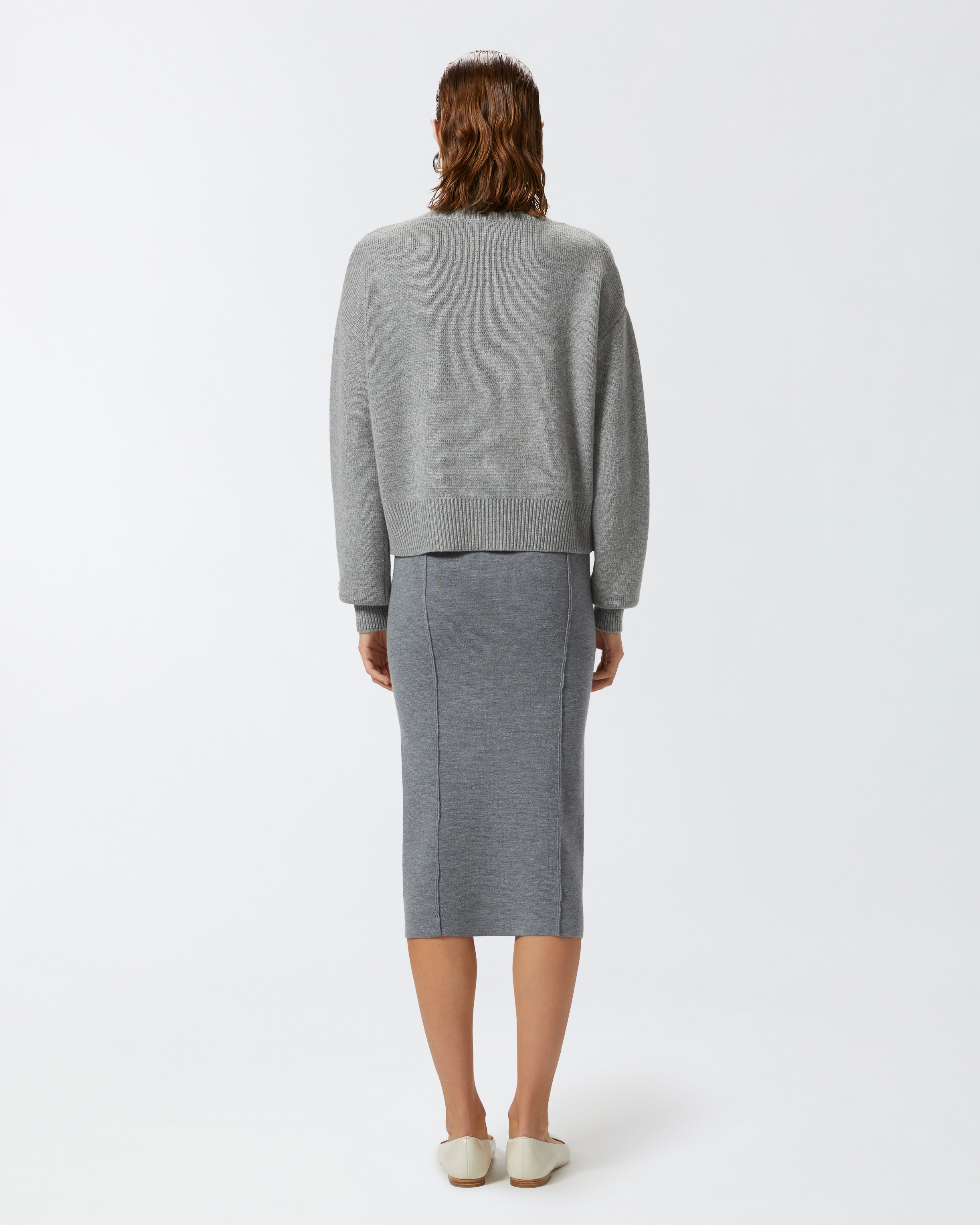 WOOL-KNIT PENCIL SKIRT - 5