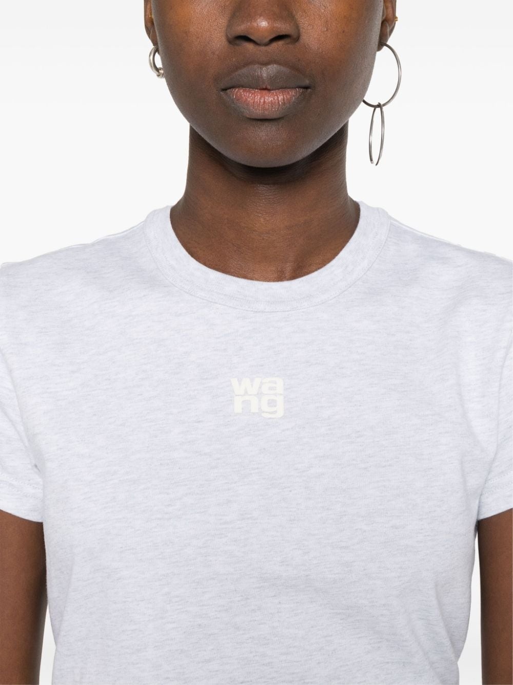 T BY ALEXANDER WANG Women Essential JSY Shrunk Tee W/Puff Logo & Bound Neck - 4