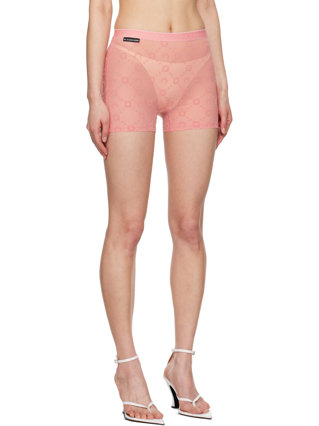 SSENSE Exclusive Pink Recycled Flock Mini Shorts - 2