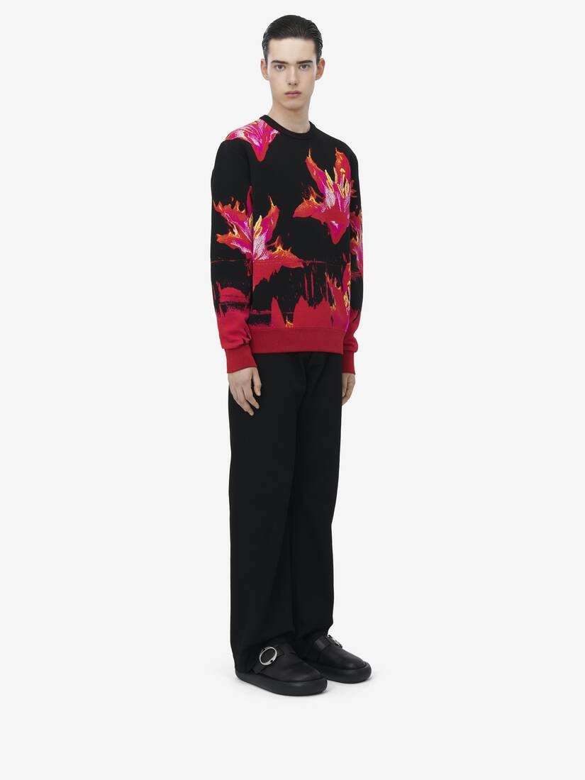 Fire Flower Jacquard Sweater - 3
