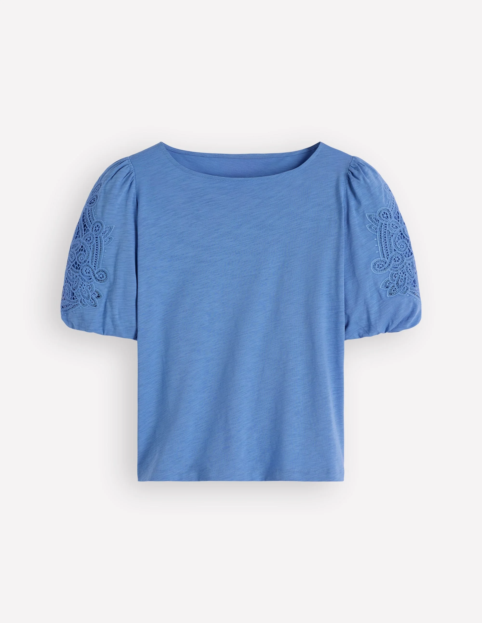 Cutwork Detail Jersey Top-Silver Lake - 1
