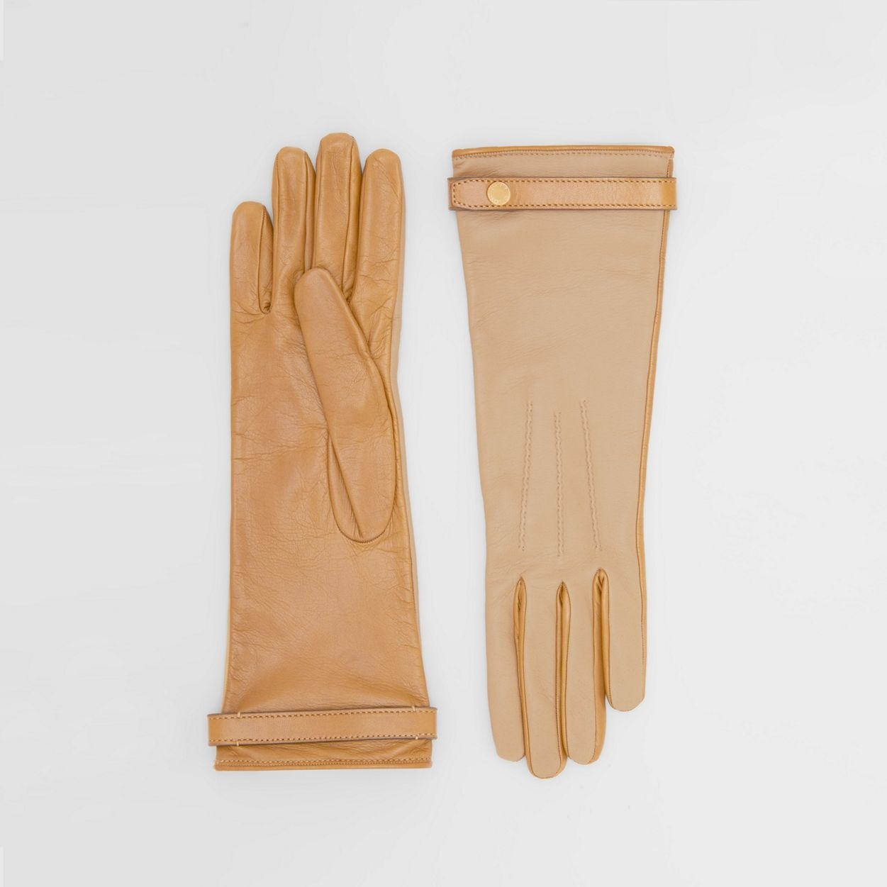 Silk-lined Two-tone Lambskin Gloves - 1