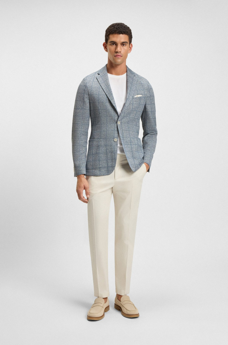 BOSS SLIM-FIT BLAZER IN CHECKED STRETCH FABRIC outlook
