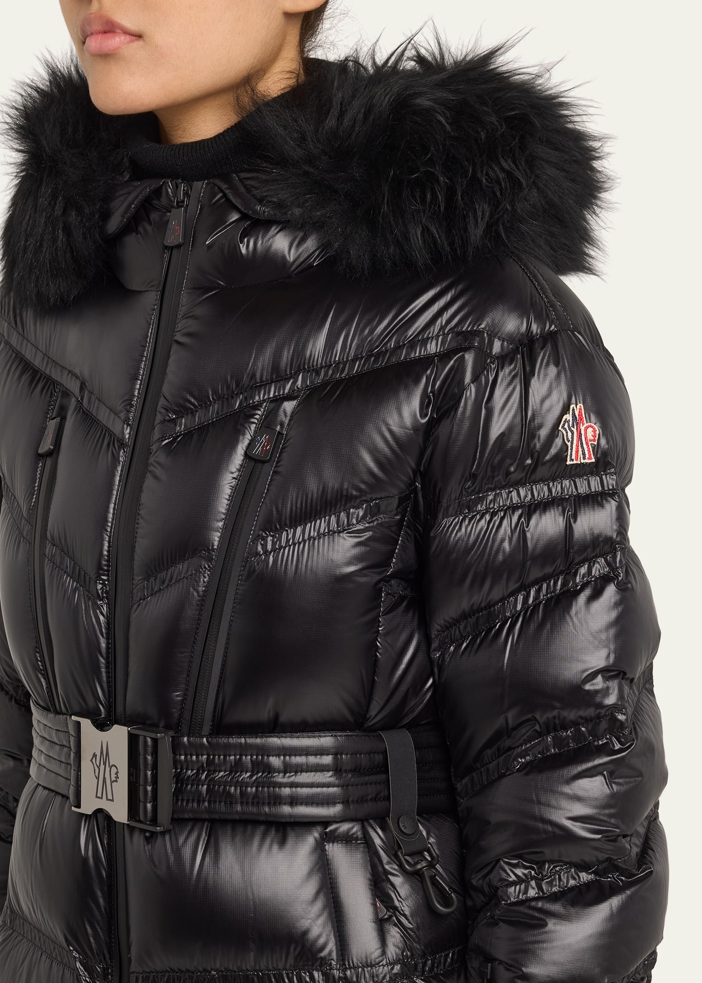Bernis Down Ski Jacket with Detachable Shearling Trim - 5