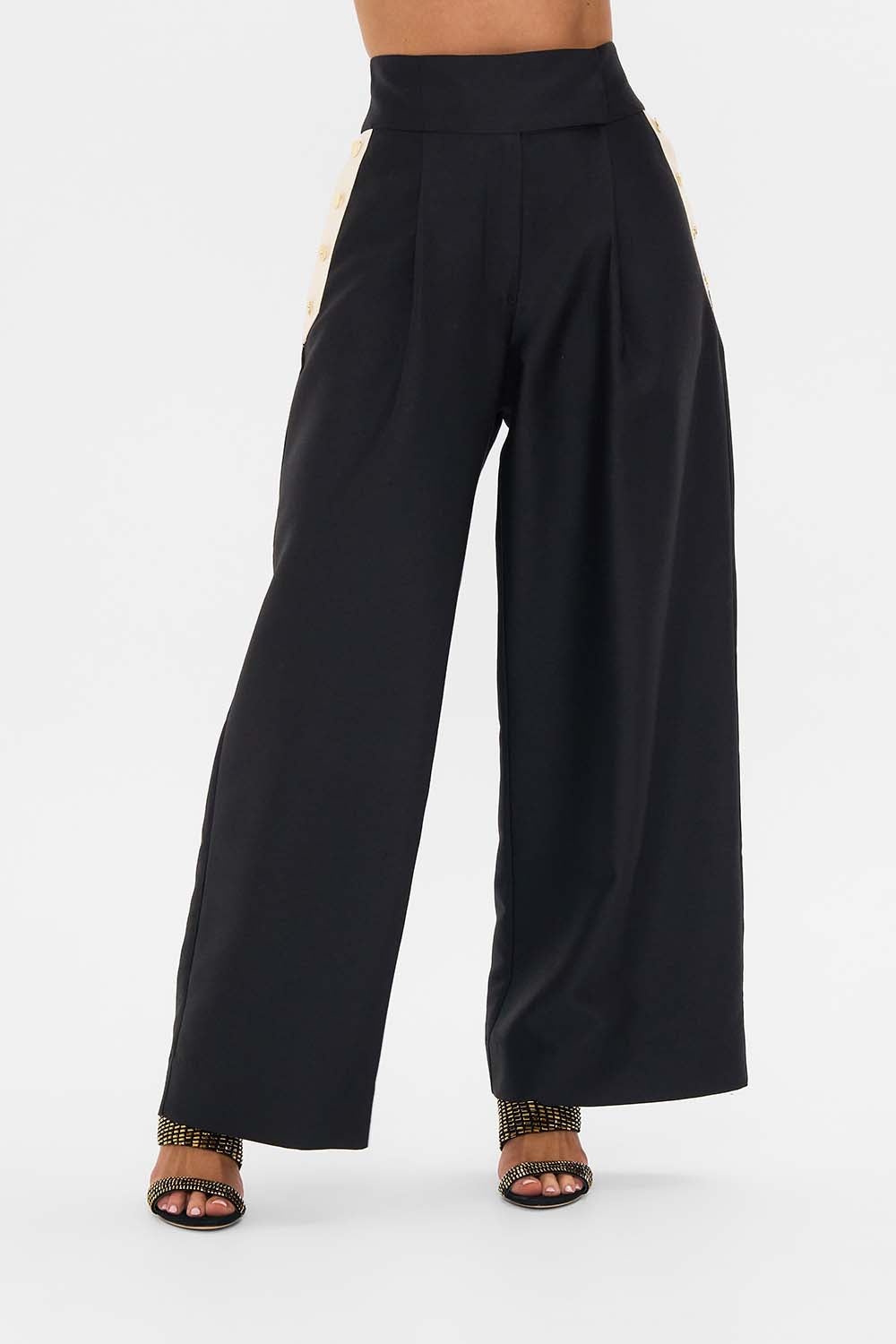 WIDE LEG PANT WITH BUTTONS - 5