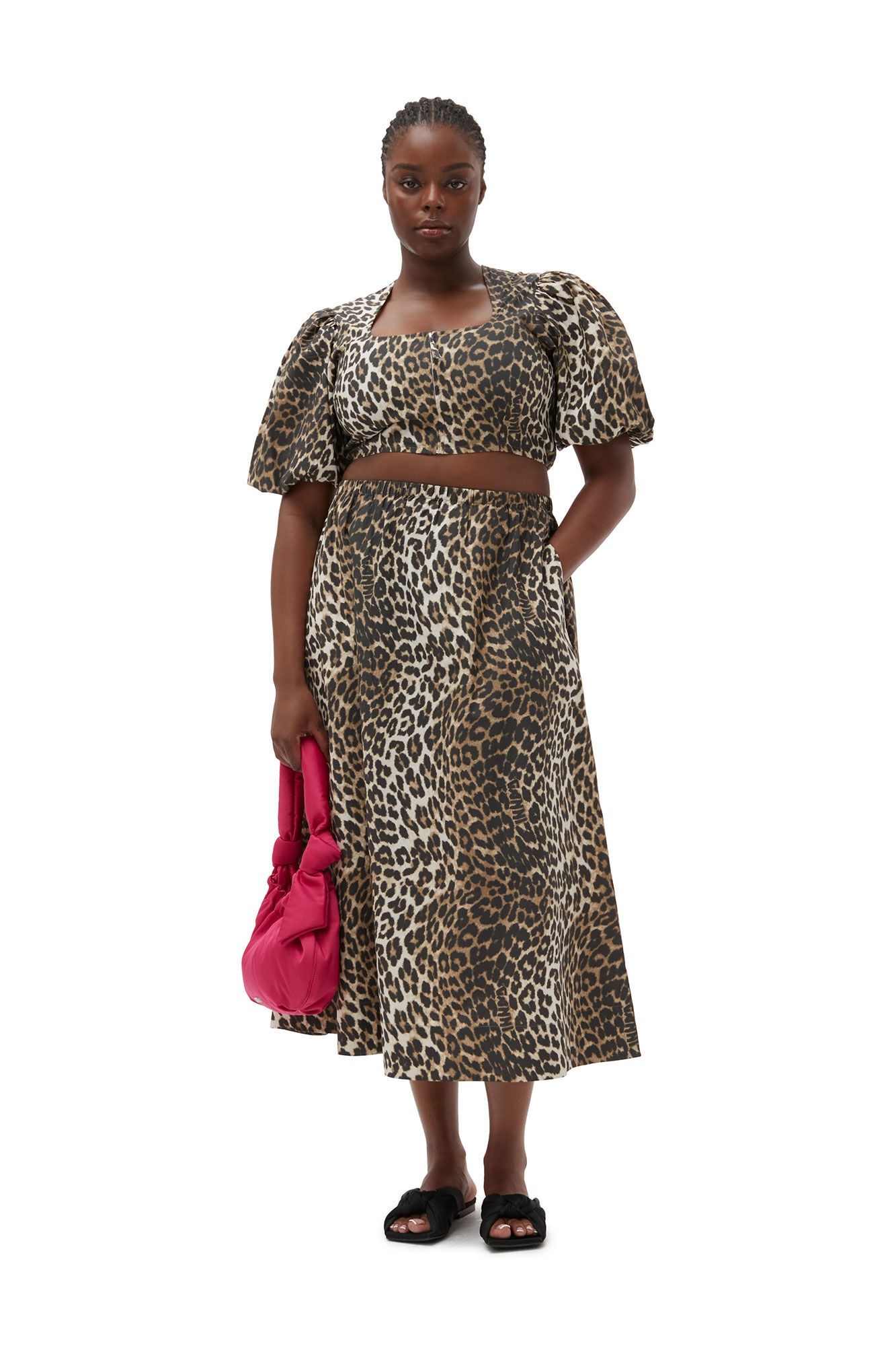 LEOPARD PRINTED ELASTICATED MAXI SKIRT - 6