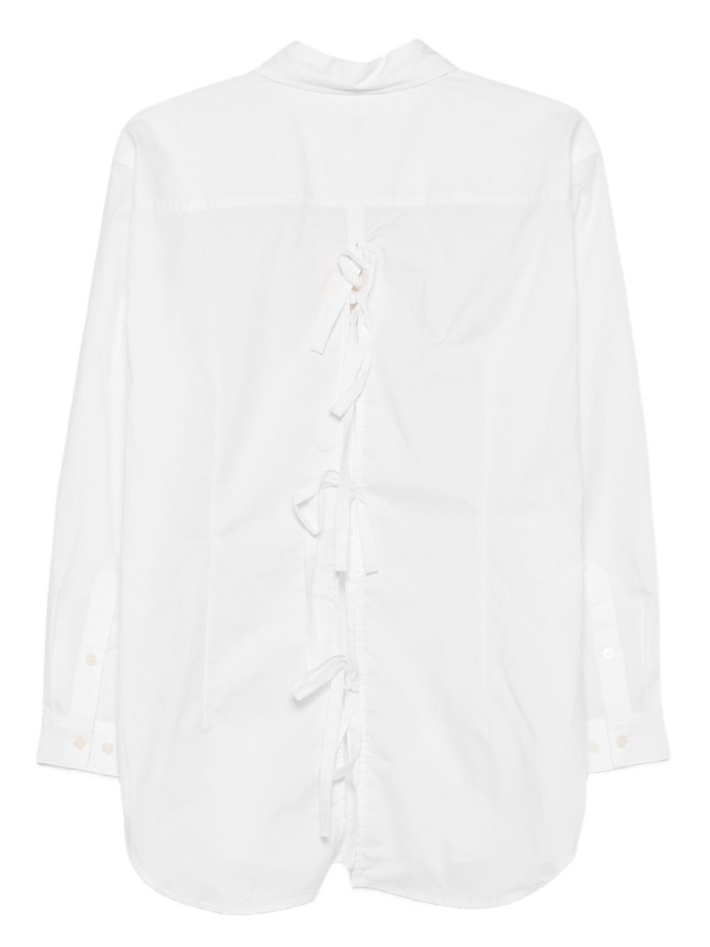 tie-back cotton shirt - 2