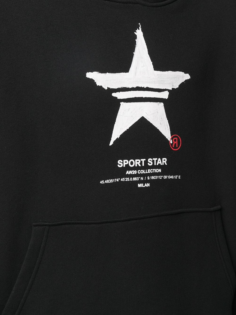 hand-painted Sports Star print hoodie 5