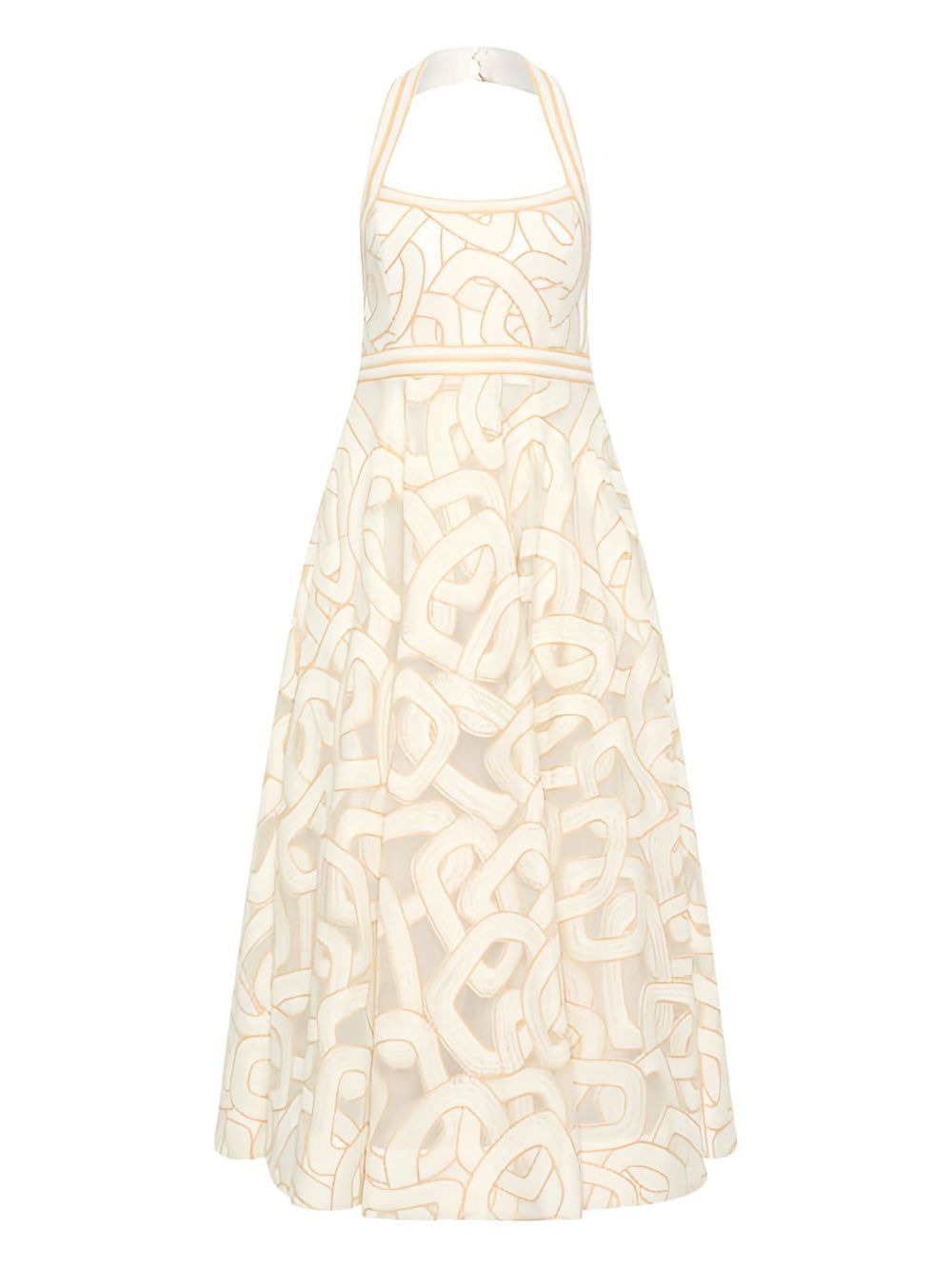 Irena halter-neck embroidered-pattern midi dress - 1