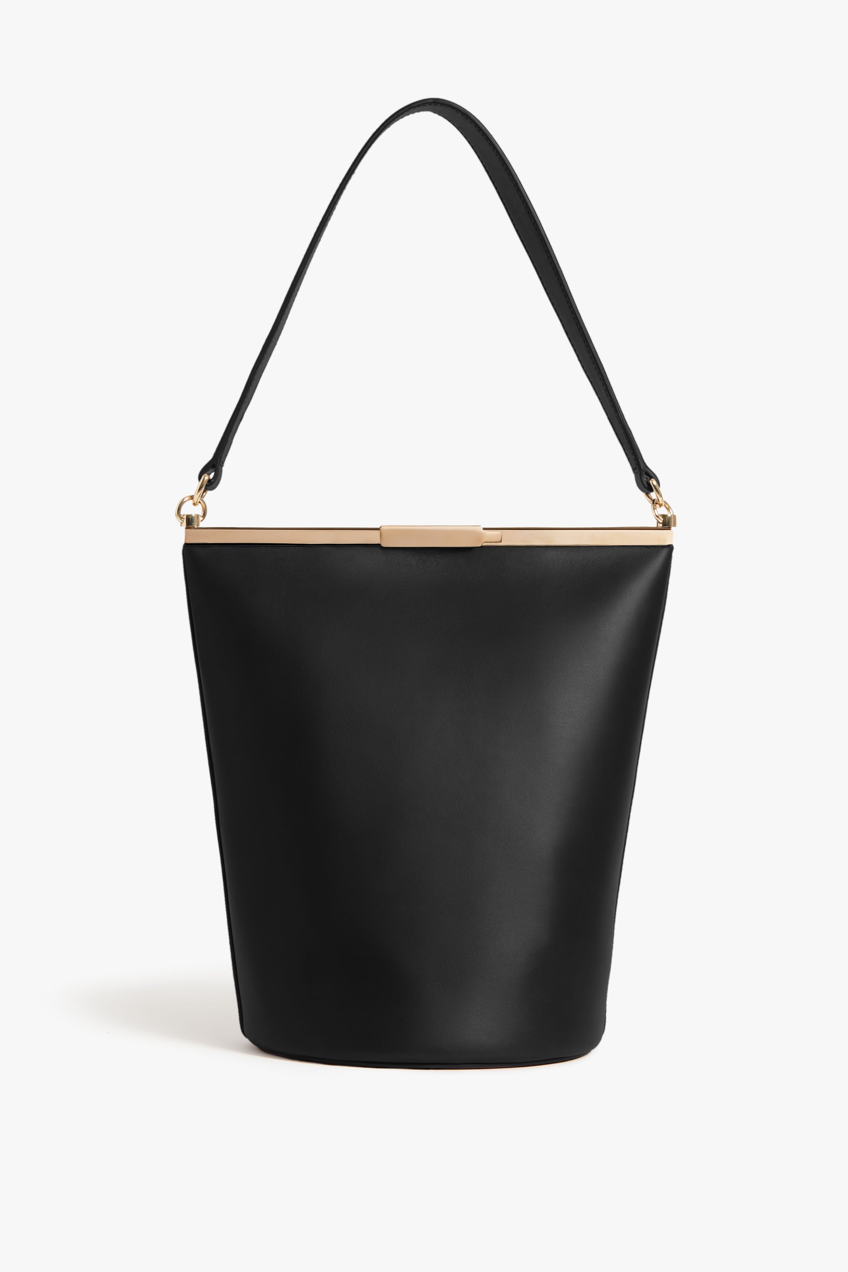 Frame Bucket Bag In Black Leather - 5