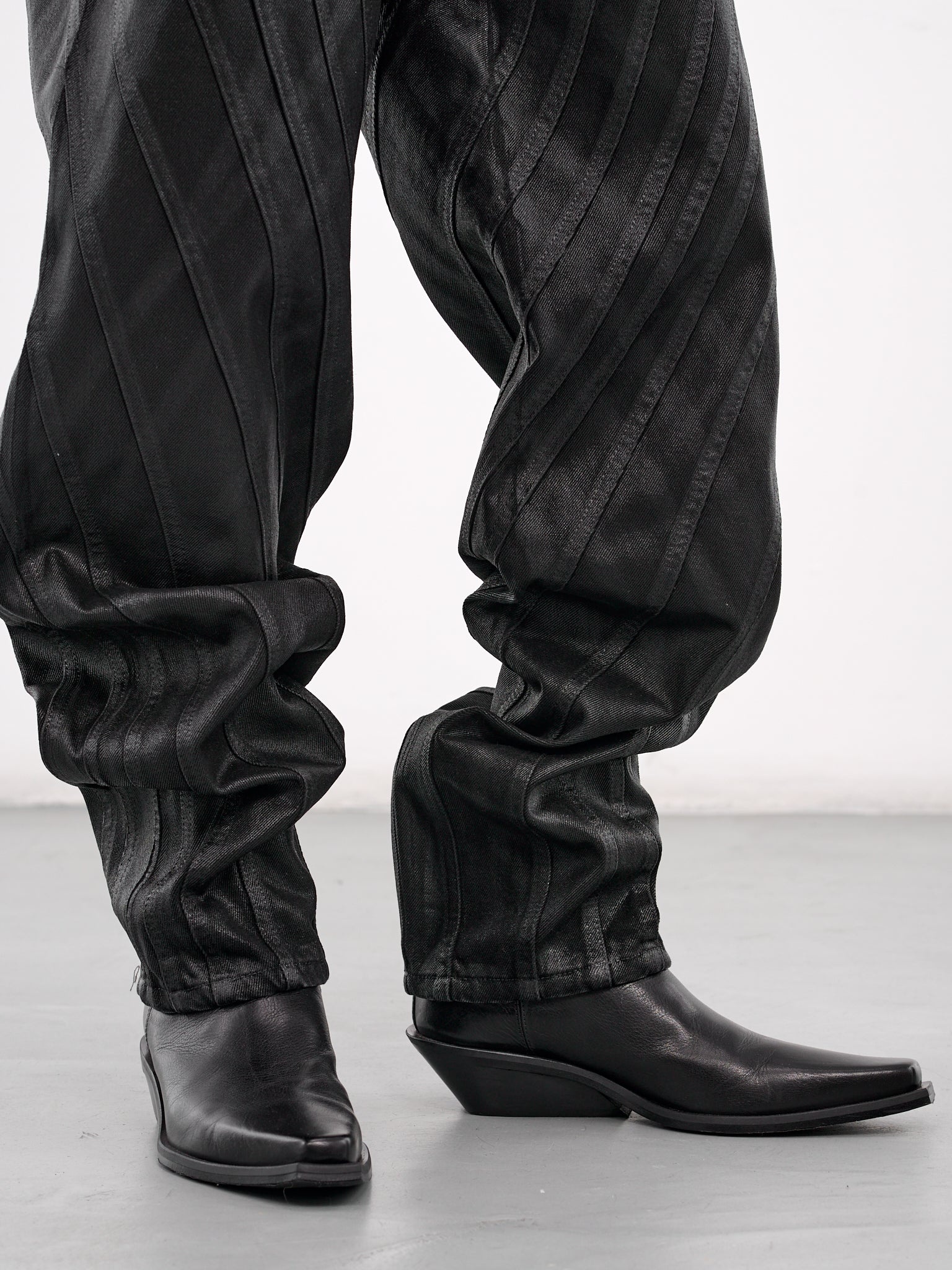 Waxed Spiral Baggy Jeans - 5