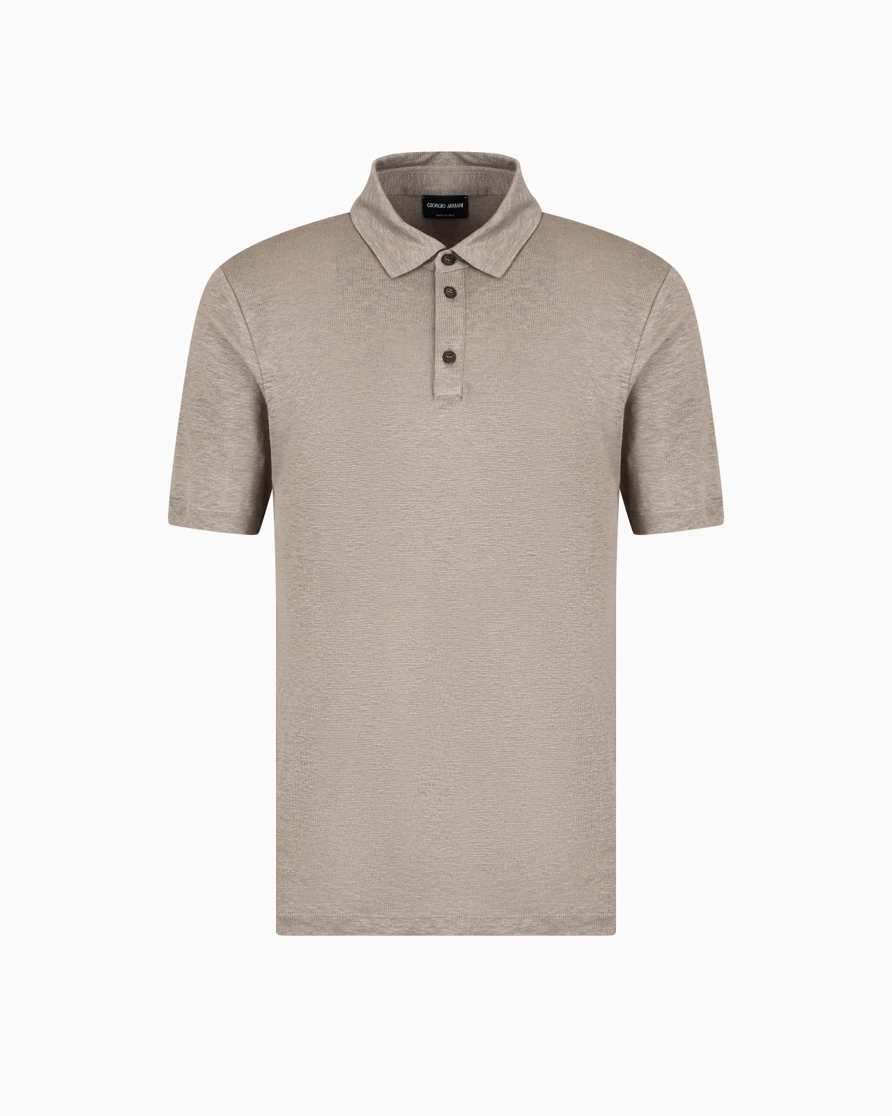 SHORT-SLEEVED POLO SHIRT IN PURE LINEN JERSEY - 1
