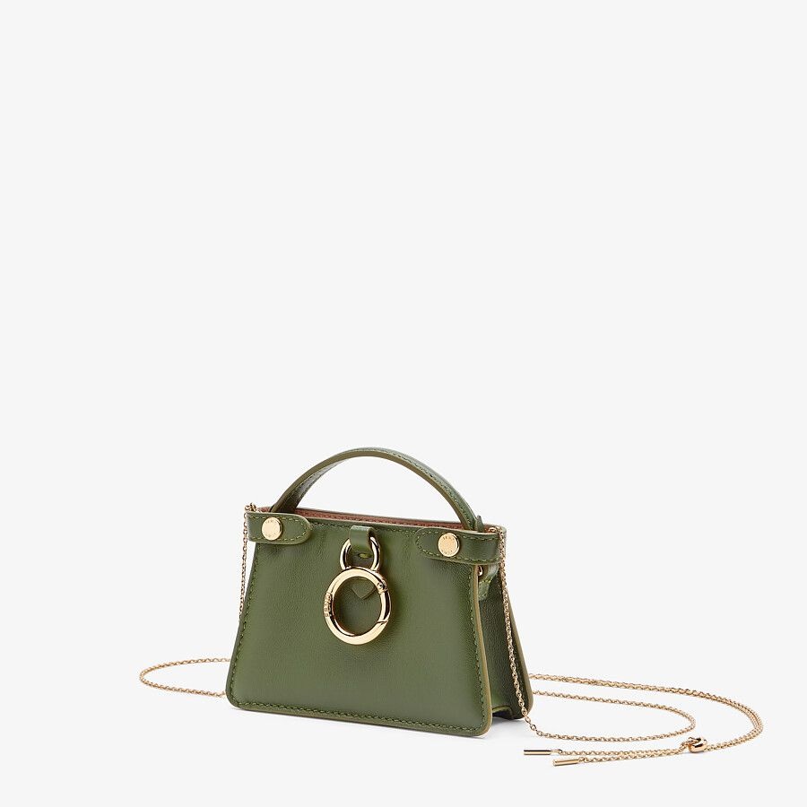 Green nappa leather charm - 2