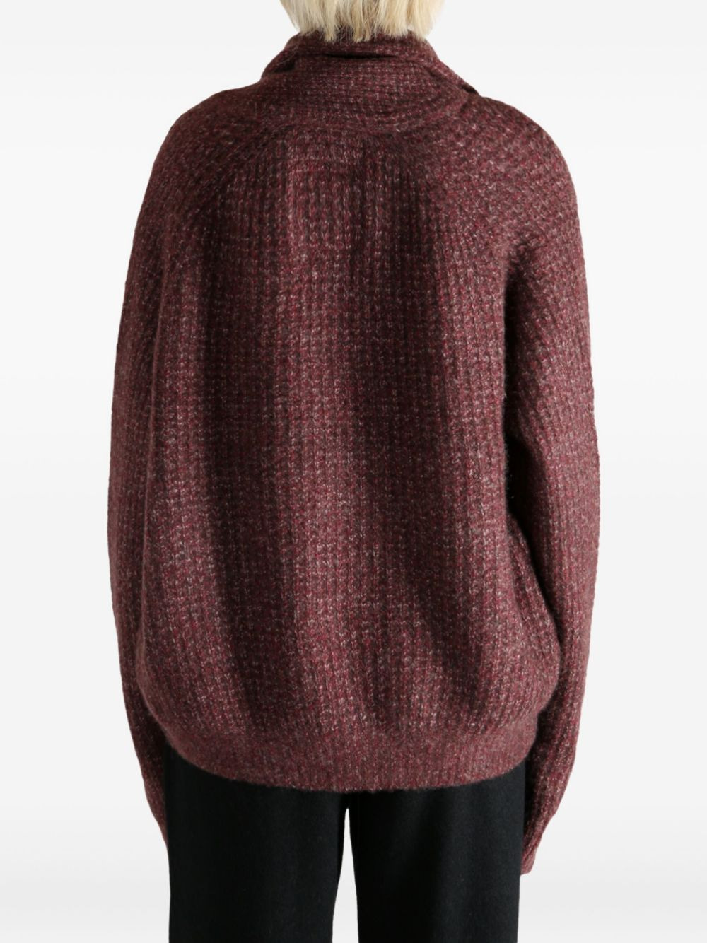 shawl-collar knitted cardigan - 4