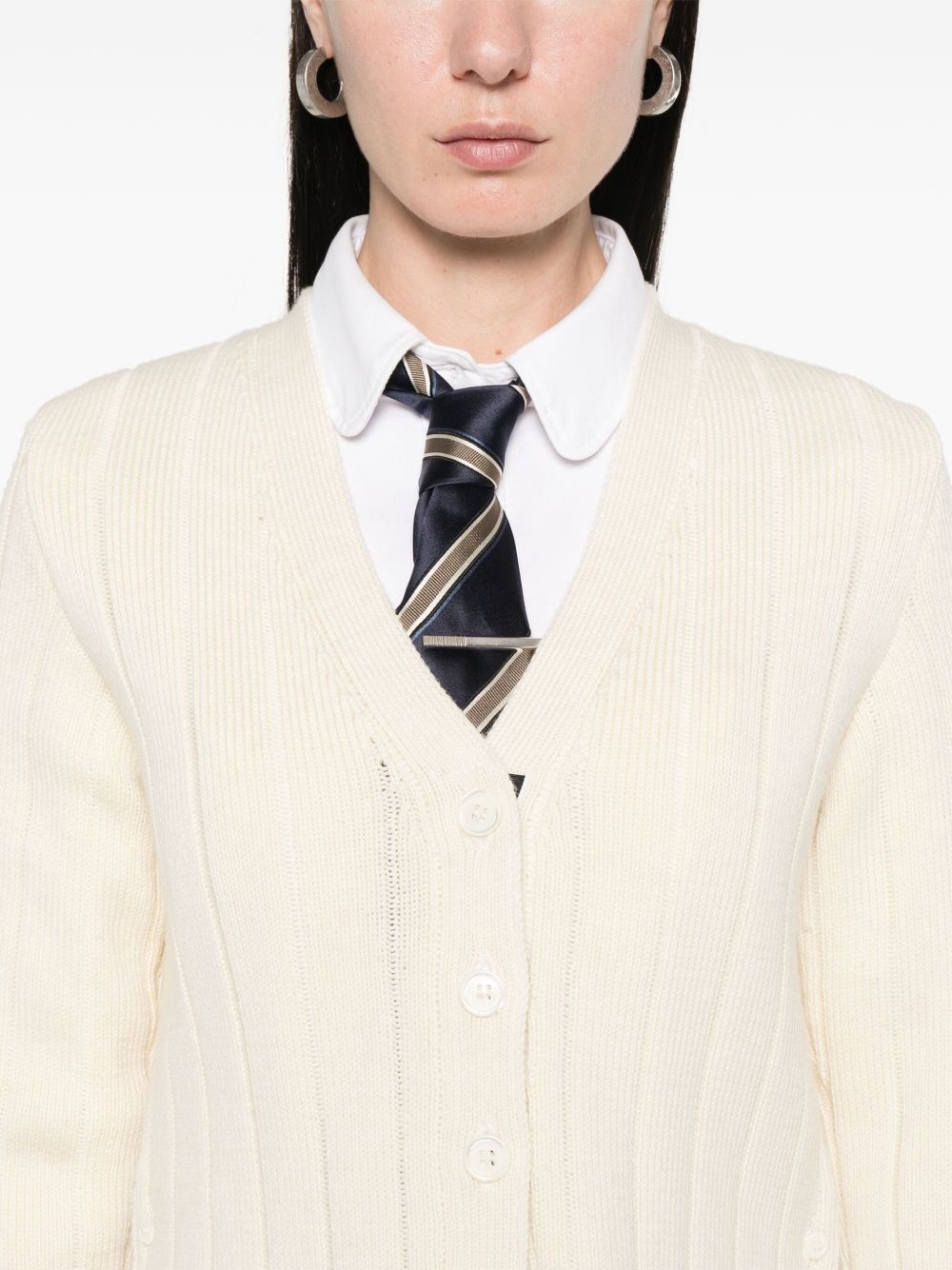 ribbed wool cardigan - 5