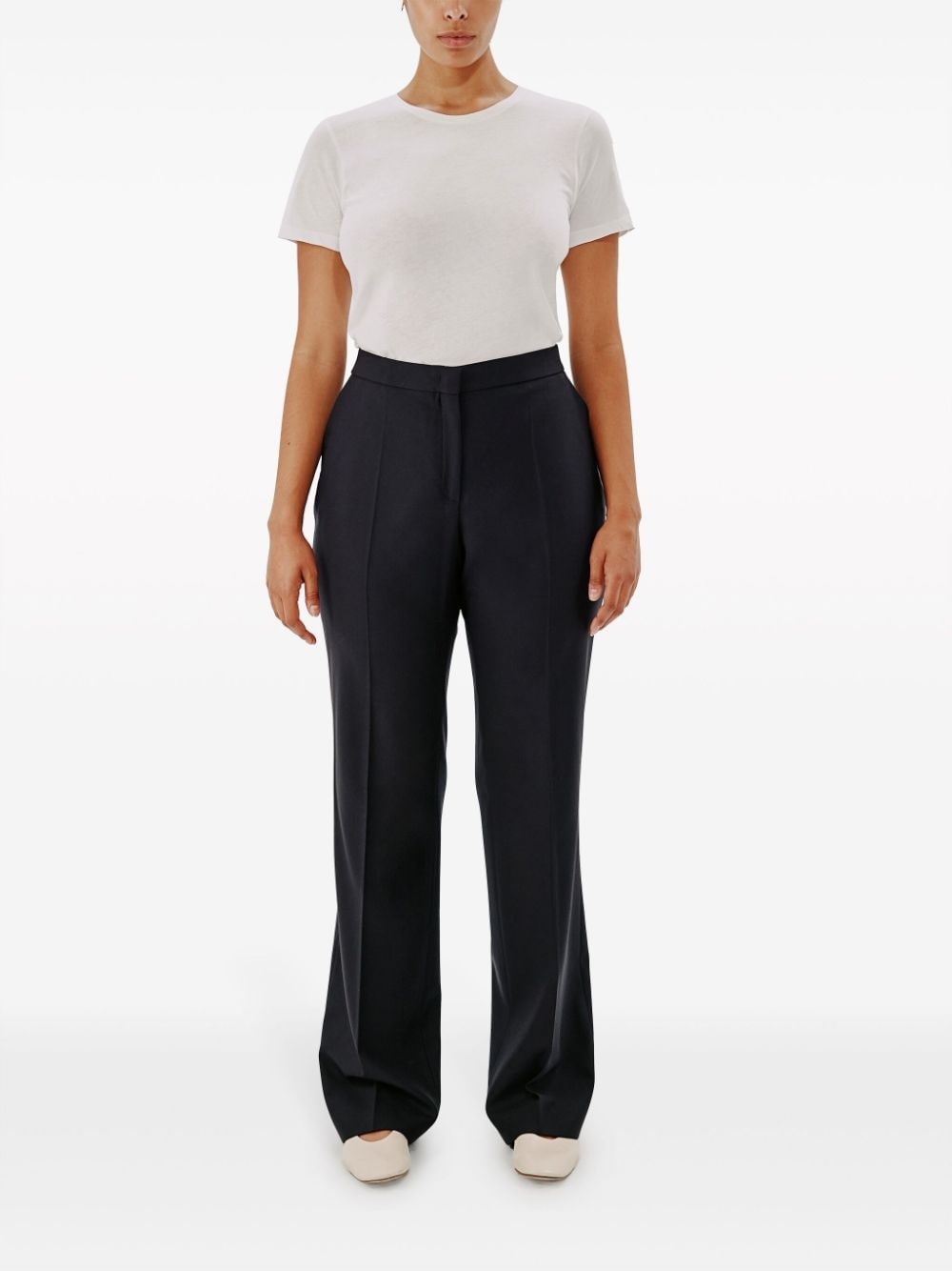 flared merino wool trousers - 3