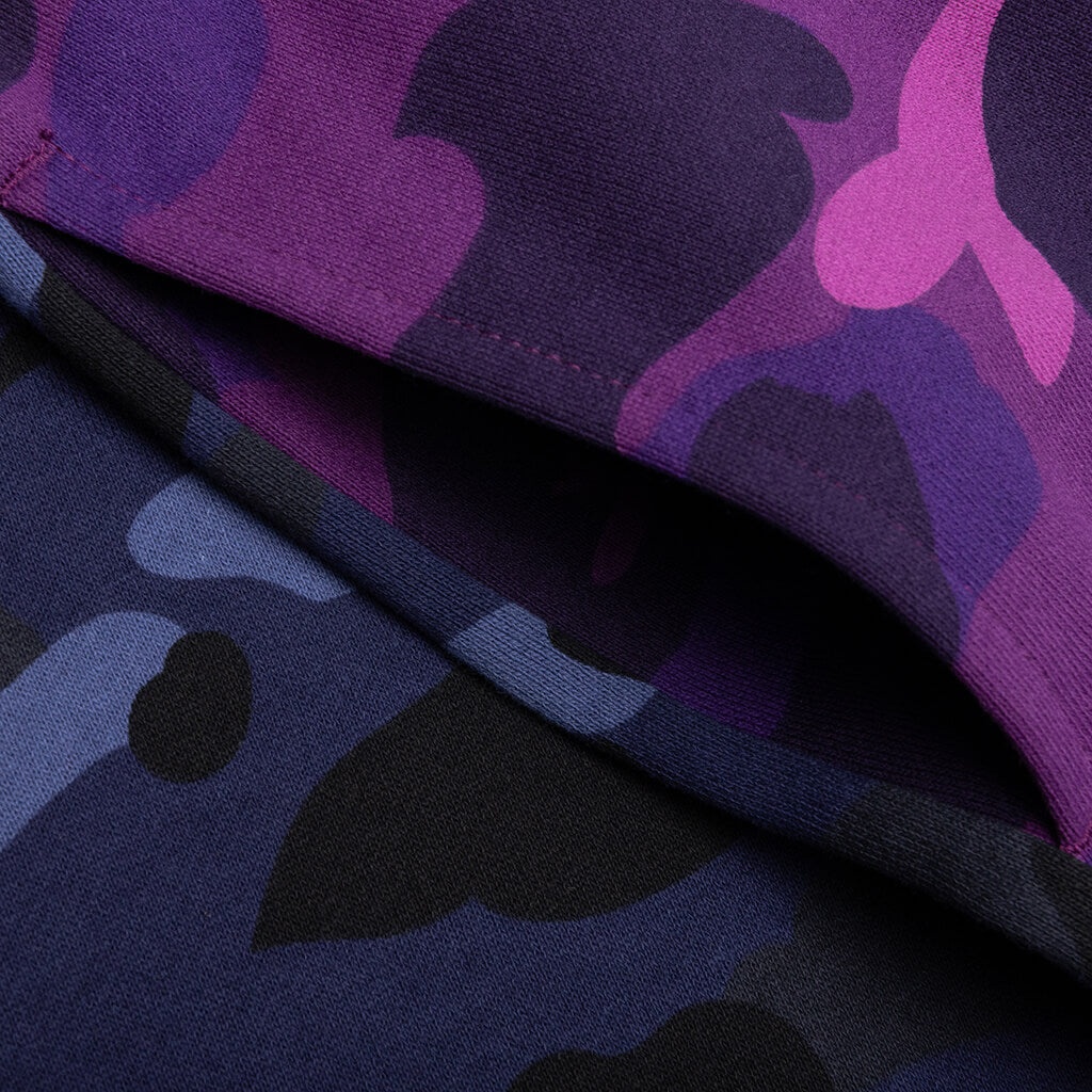 CRAZY CAMO SHARK SWEAT SHORTS - PURPLE - 5