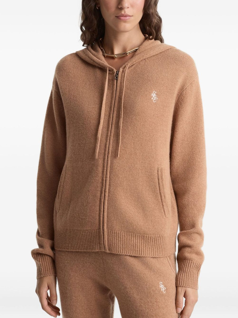 Sporty & Rich embroidered hooded top outlook