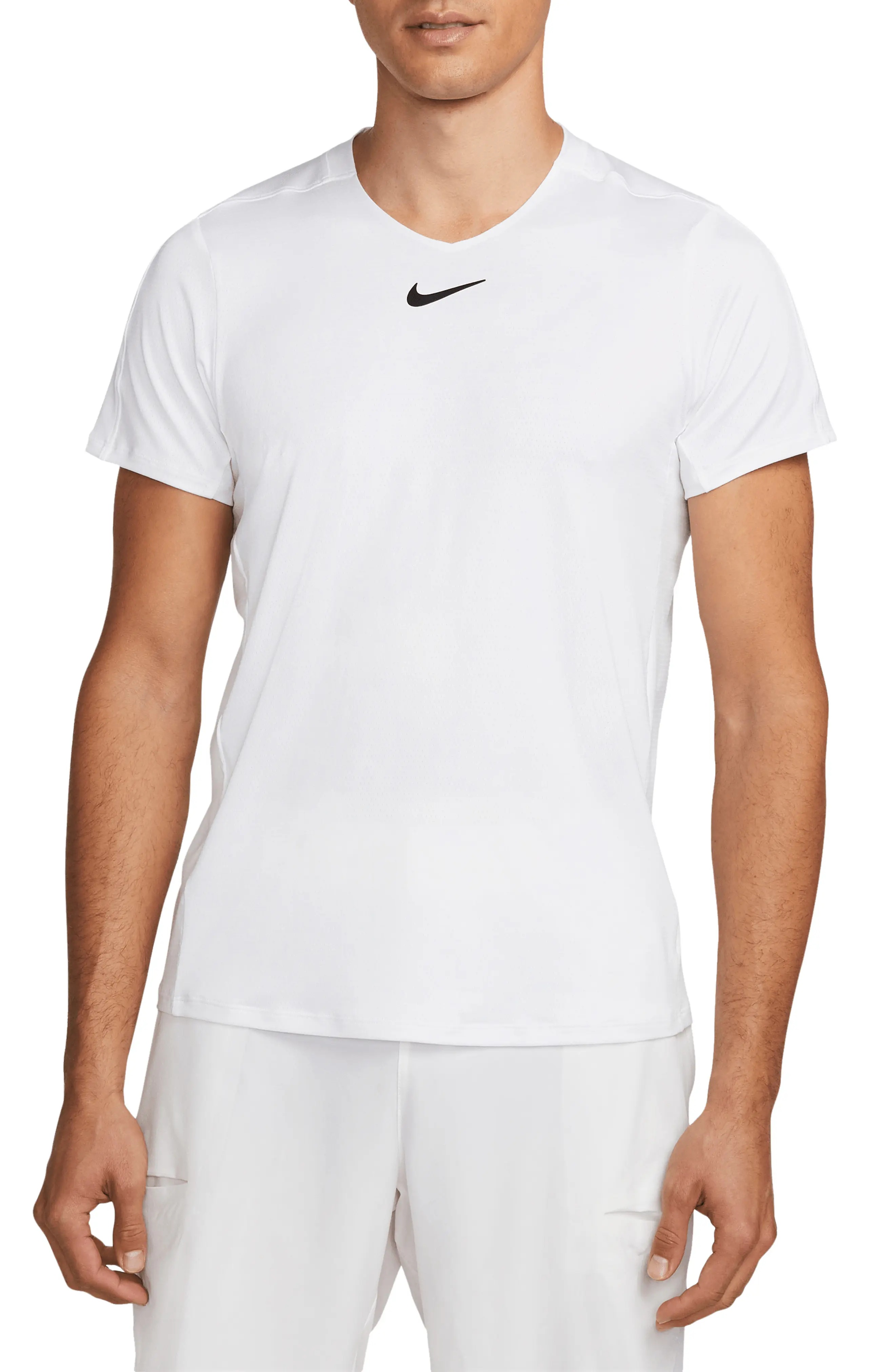 Court Dri-FIT Advantage Tennis Shirt in White/Black - 1