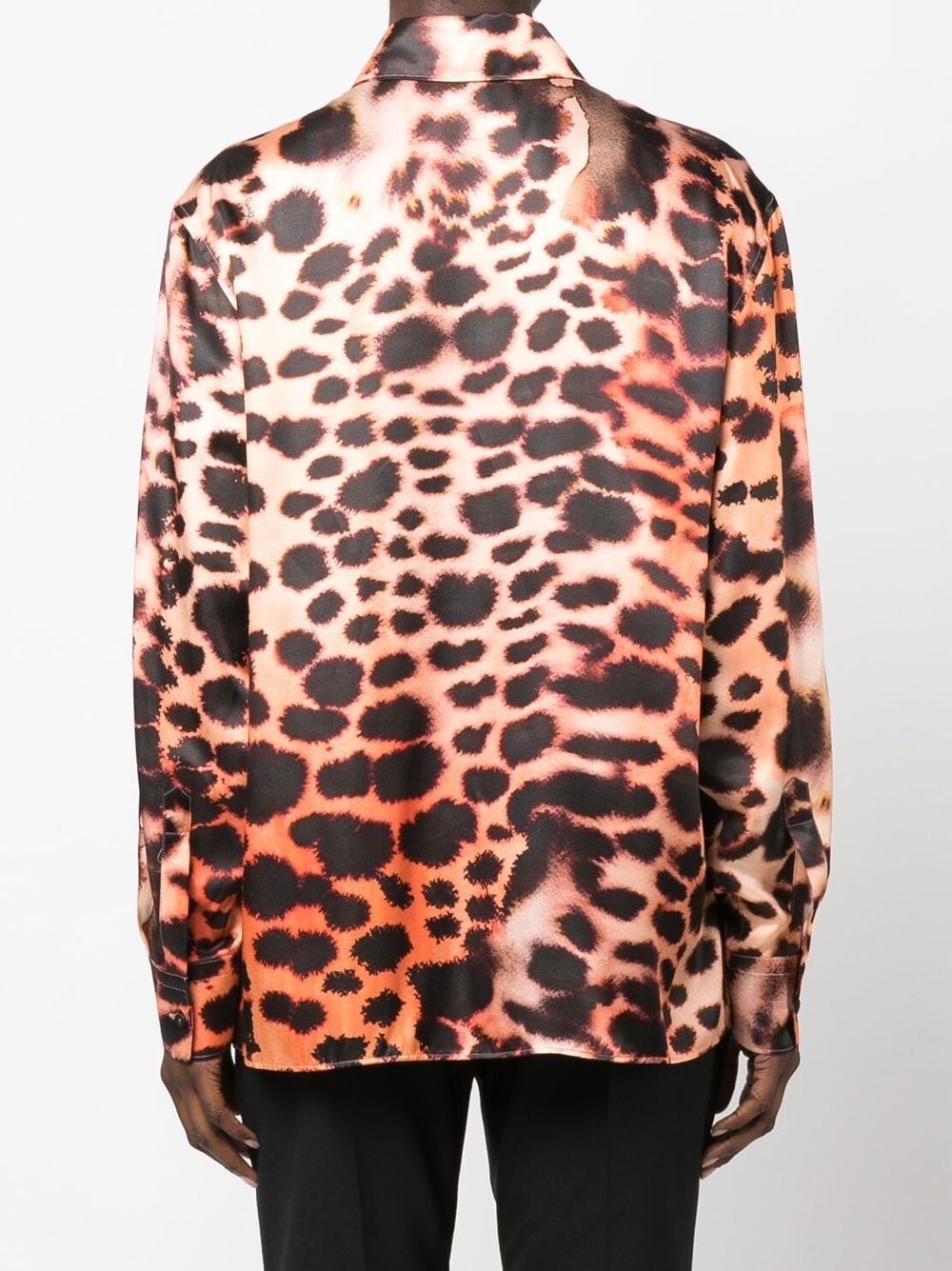 silk leopard print blouse - 4