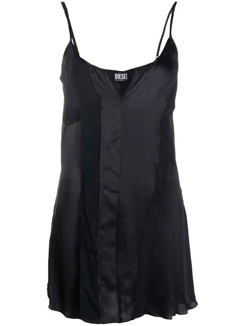 panelled satin slip dress 1
