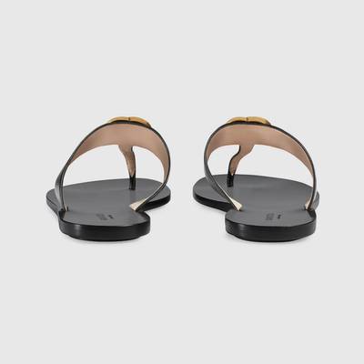 GUCCI Leather thong sandal with Double G outlook