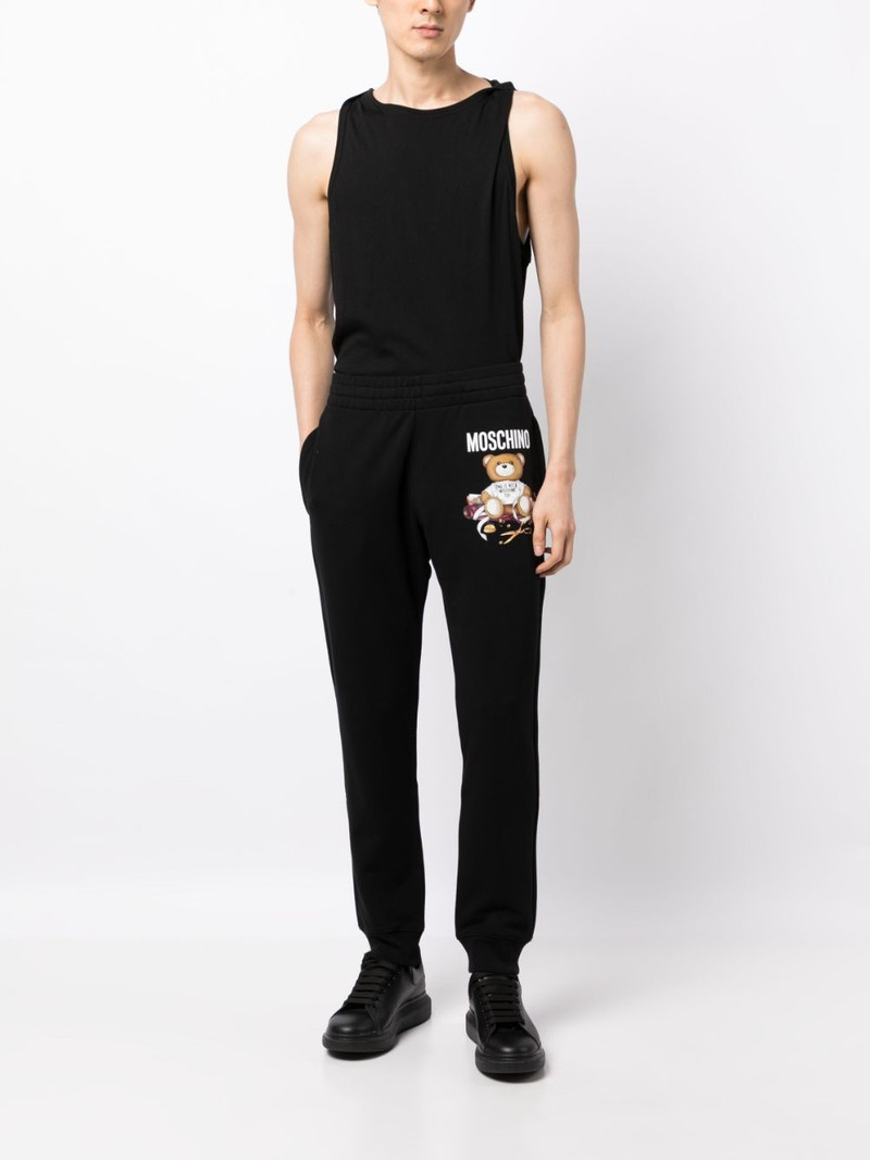 Moschino Teddy Bear-print cotton track pants outlook