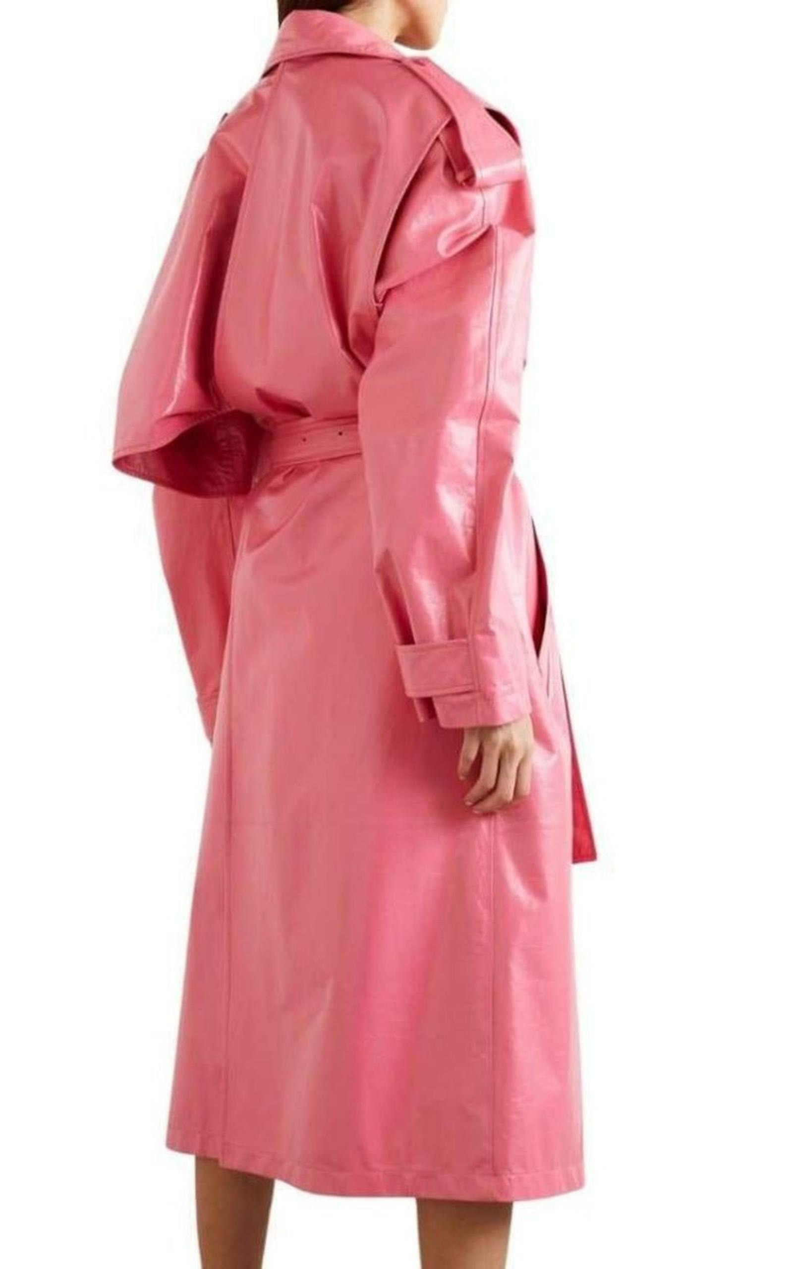 Convertible Crinkled Glossed-leather Trench Coat - 3