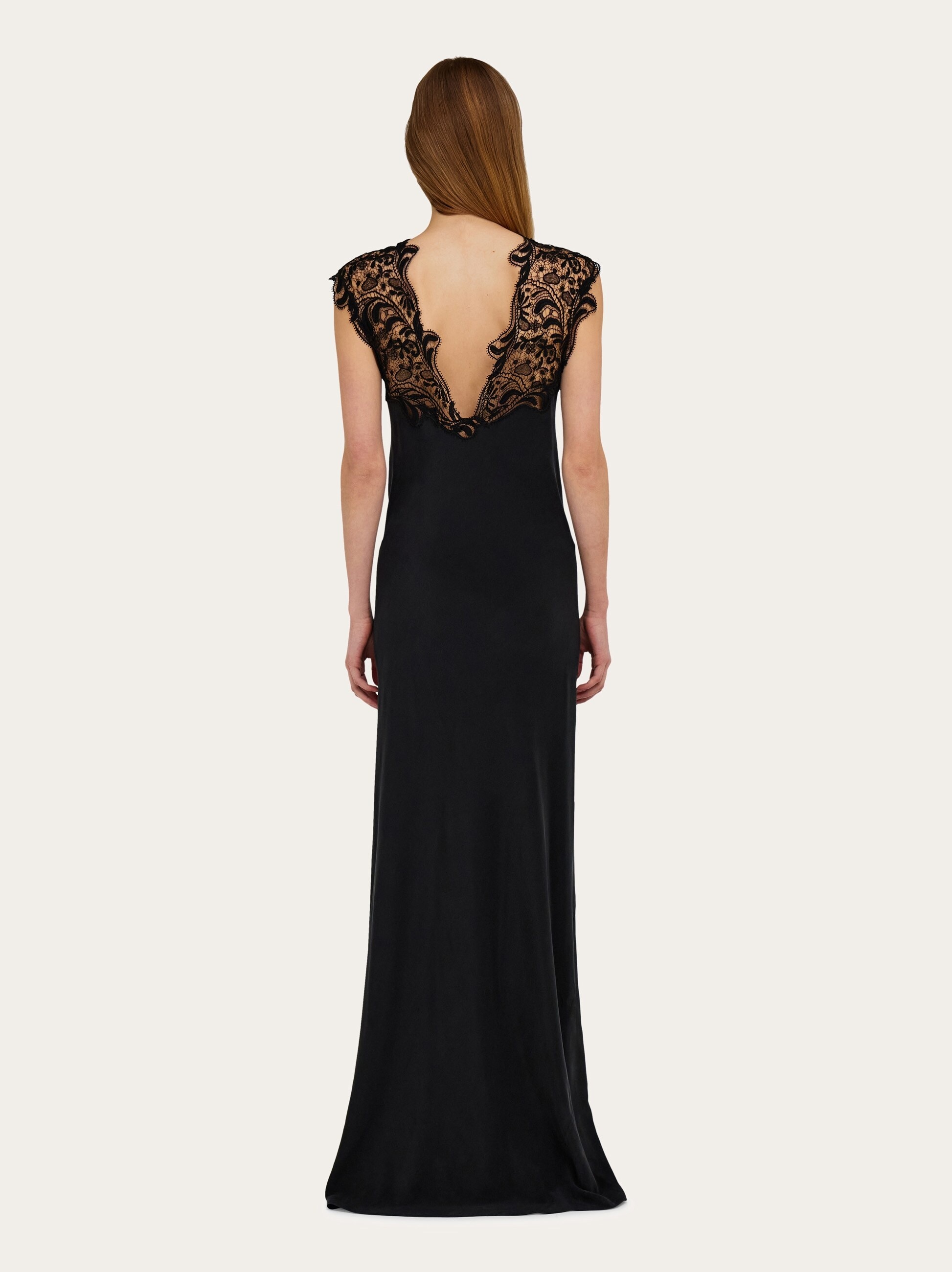 Silk dress with lace detail - 4