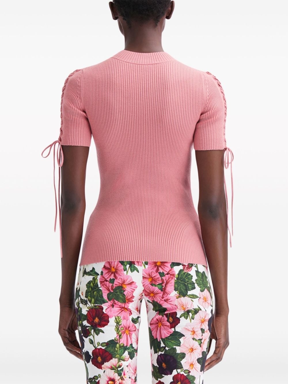 tie-detail ribbed jumper - 5