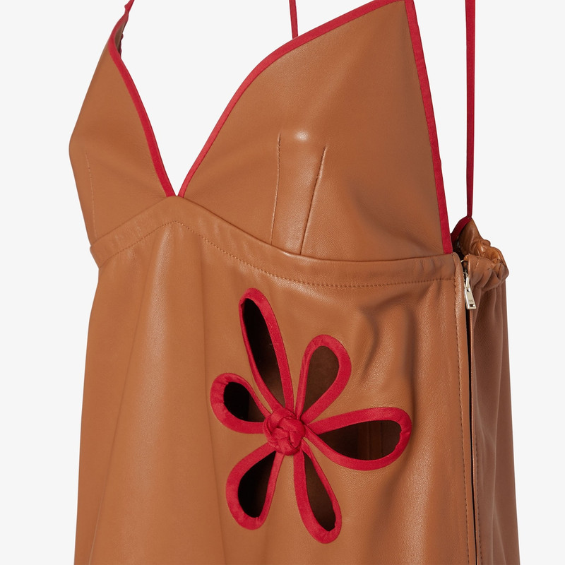 Dress Brown nappa leather dress 3