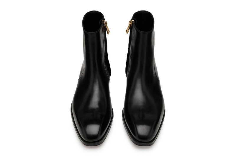 TOM FORD BURNISHED LEATHER ELKAN ZIP BOOT outlook