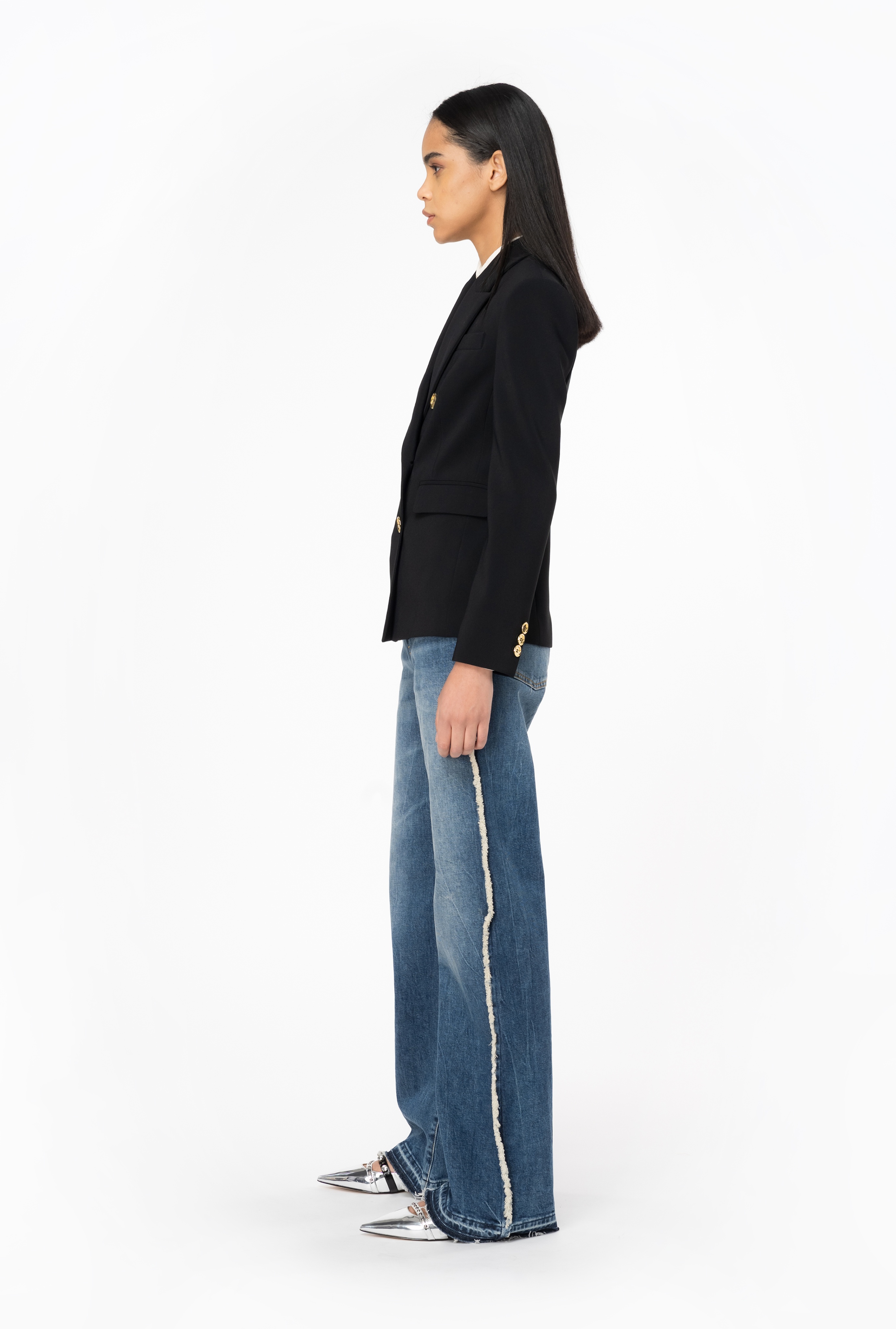 DOUBLE-BREASTED BLAZER WITH METAL BUTTONS - 4