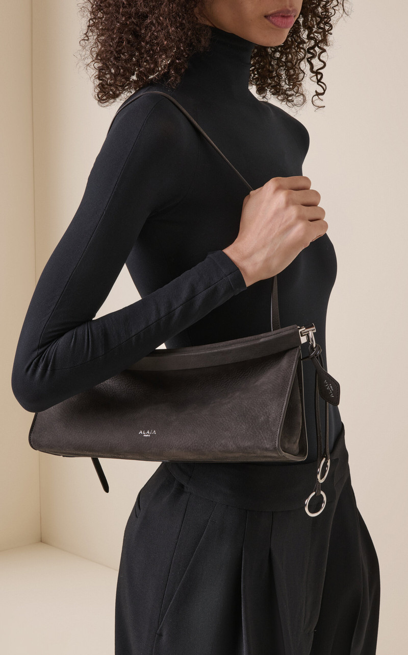 Alaïa Le Click Medium E/W Calf Leather Bag dark grey outlook
