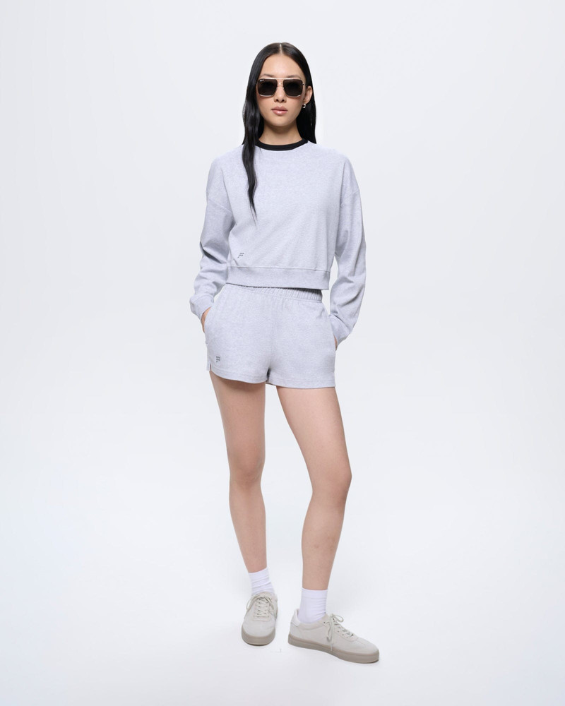 Womens Cropped Sweatshirt - Grey Marl 3