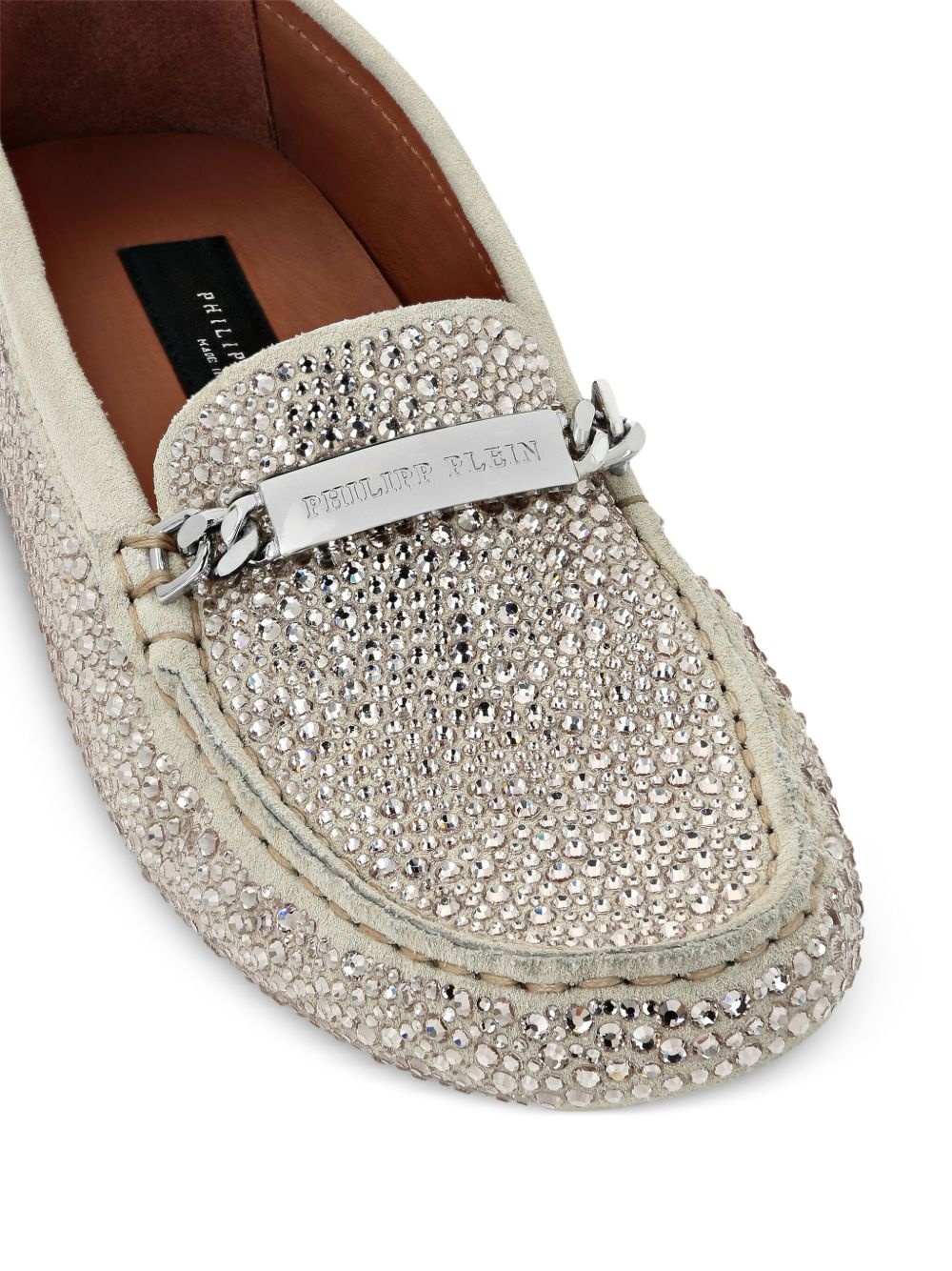 rhinestone-embellished loafers - 4