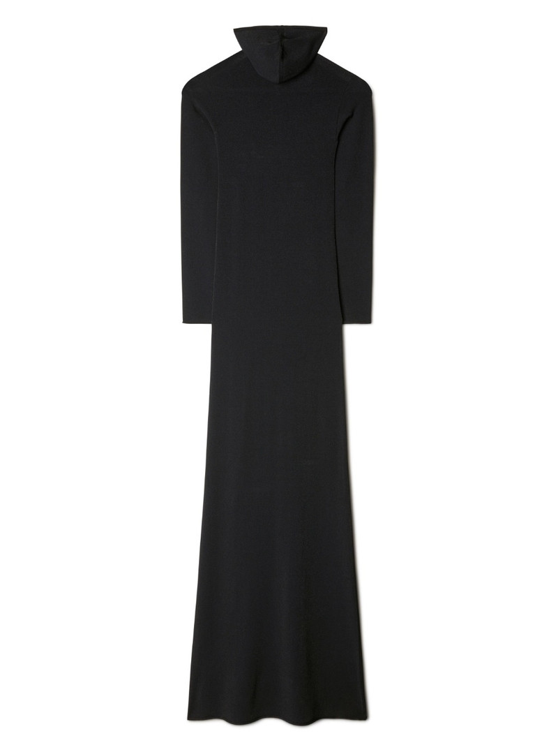 Off-White floral-appliqué hooded dress outlook