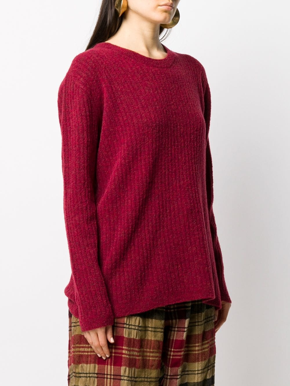 ribbed crew-neck jumper - 3