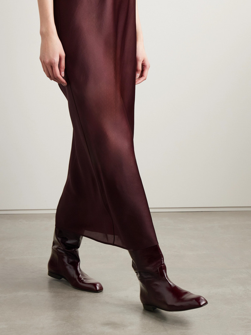 KHAITE Colt Glossed-leather Knee Boots outlook