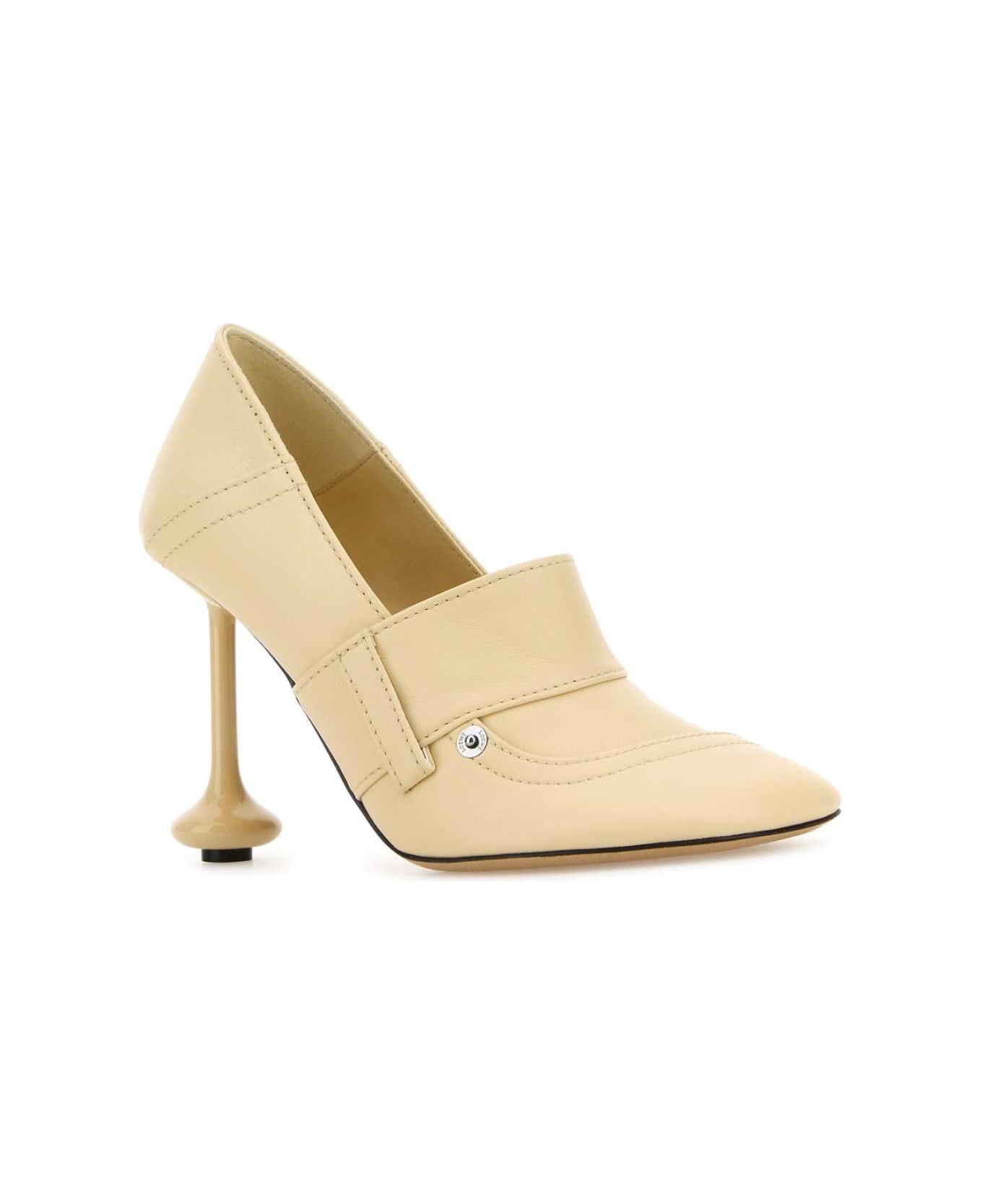 Cream Leather Toy Pumps - 2