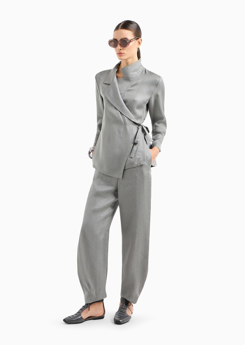 EMPORIO ARMANI Double fabric jacket with side tie outlook