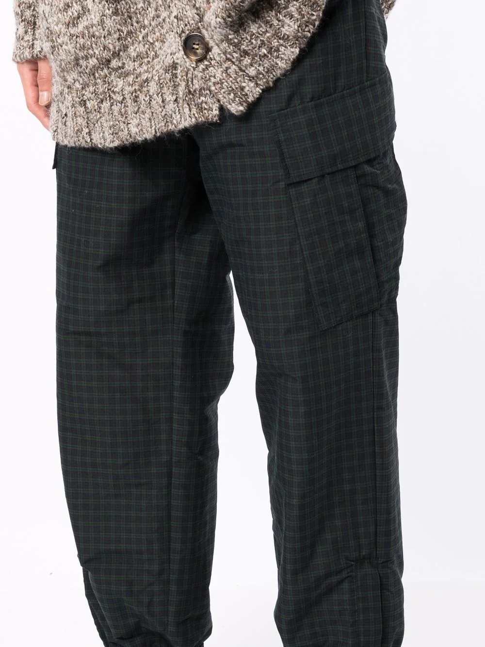 check-pattern track pants - 5