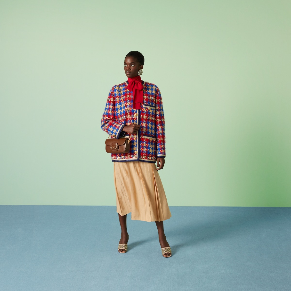 Lamé check wool tweed jacket - 2