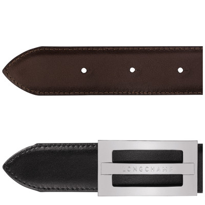 Longchamp Delta Box Men's belt Black/Mocha - Leather outlook