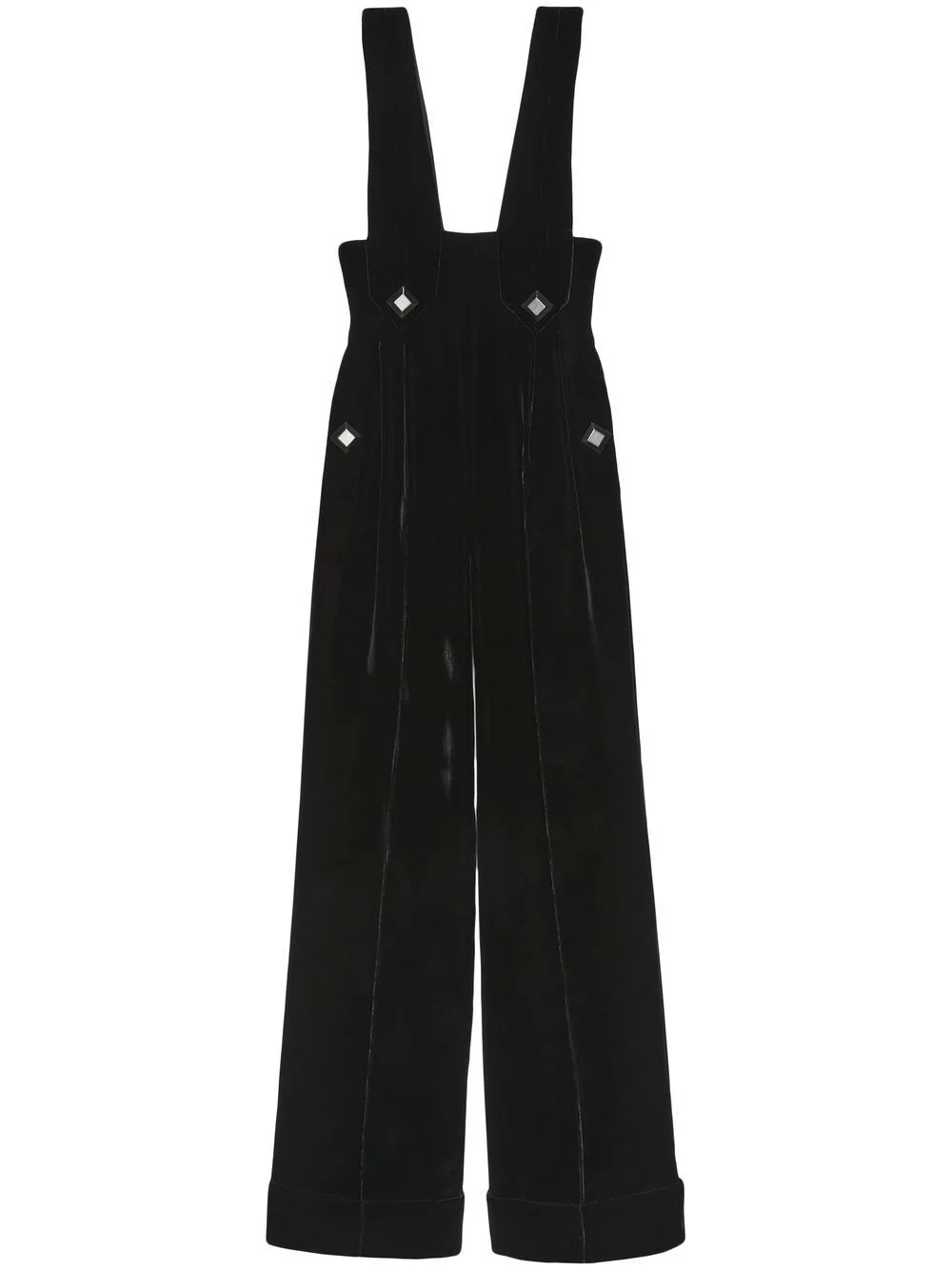 sleeveless velvet jumpsuit - 1