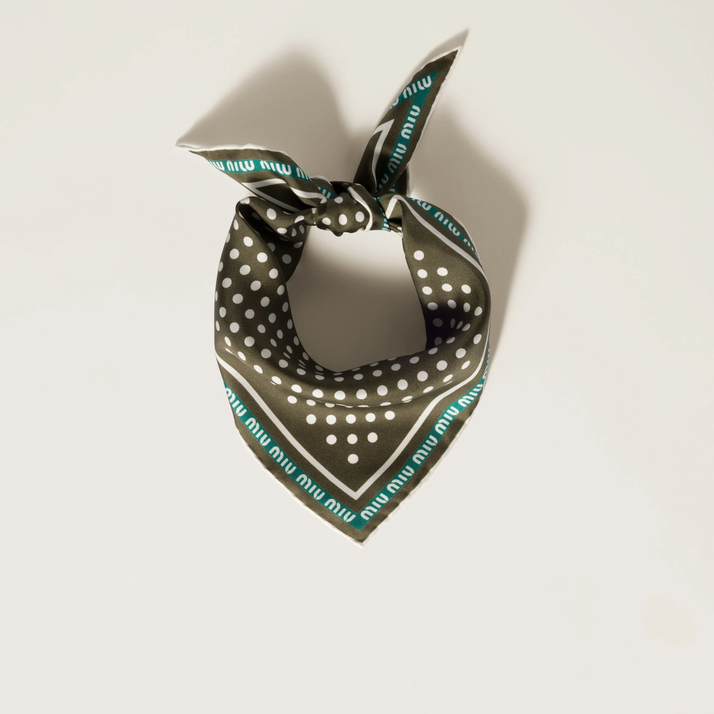 Printed silk twill scarf - 1